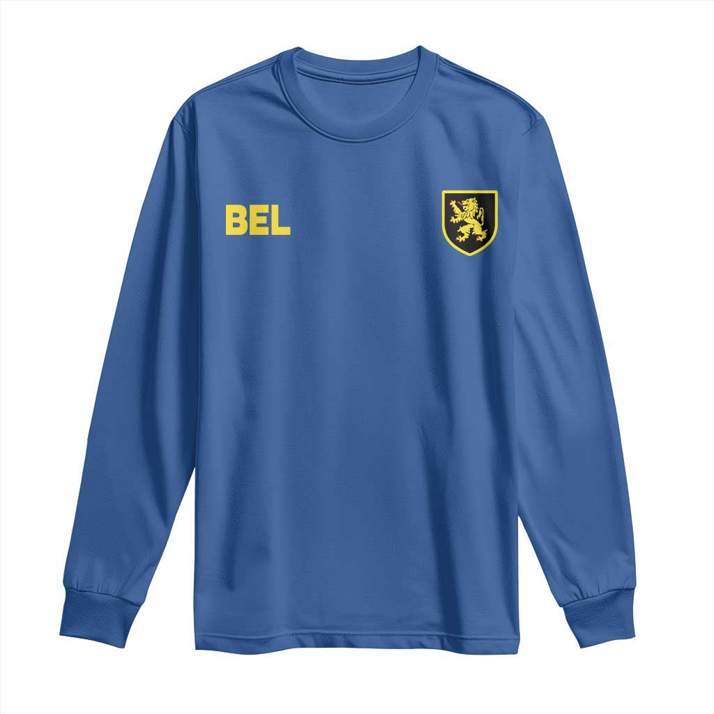Vintage Belgium Long Sleeve Shirt Belgian Football Pride Belgium Lion Crest Soccer Graphic TS10 Royal Blue Print Your Wear