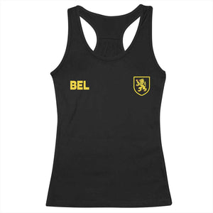 Vintage Belgium Racerback Tank Top Belgian Football Pride Belgium Lion Crest Soccer Graphic TS10 Black Print Your Wear