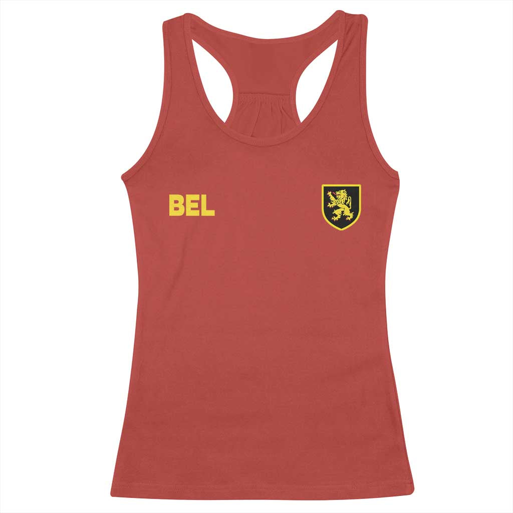 Vintage Belgium Racerback Tank Top Belgian Football Pride Belgium Lion Crest Soccer Graphic TS10 Red Print Your Wear
