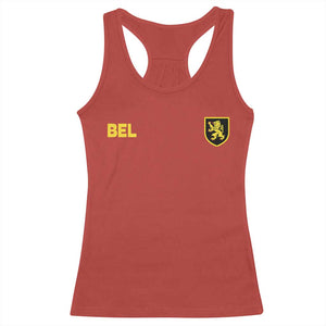 Vintage Belgium Racerback Tank Top Belgian Football Pride Belgium Lion Crest Soccer Graphic TS10 Red Print Your Wear