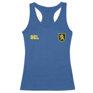 Vintage Belgium Racerback Tank Top Belgian Football Pride Belgium Lion Crest Soccer Graphic TS10 Royal Blue Print Your Wear