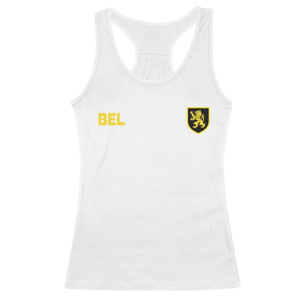 Vintage Belgium Racerback Tank Top Belgian Football Pride Belgium Lion Crest Soccer Graphic TS10 White Print Your Wear
