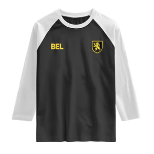 Vintage Belgium Raglan Shirt Belgian Football Pride Belgium Lion Crest Soccer Graphic TS10 Black White Print Your Wear