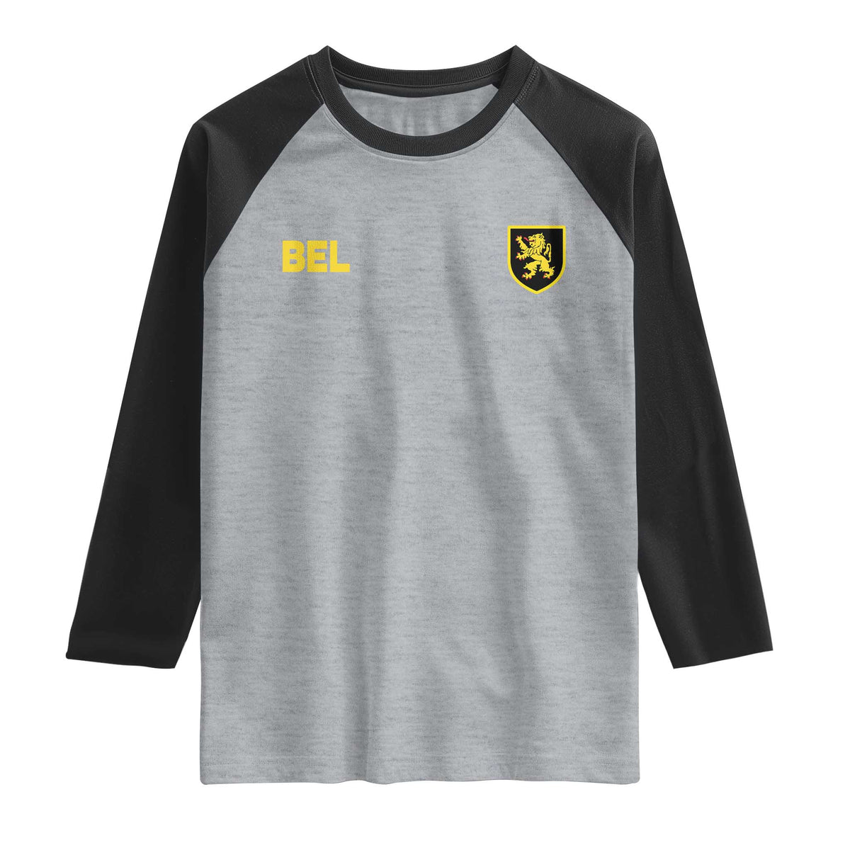 Vintage Belgium Raglan Shirt Belgian Football Pride Belgium Lion Crest Soccer Graphic TS10 XS Heather Gray Black Print Your Wear
