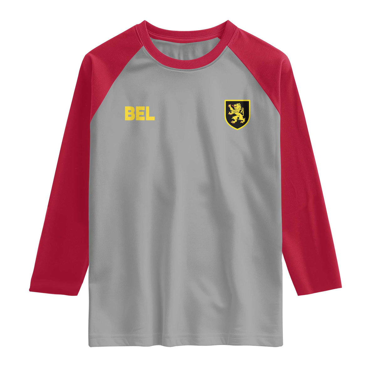 Vintage Belgium Raglan Shirt Belgian Football Pride Belgium Lion Crest Soccer Graphic TS10 Sport Gray Red Print Your Wear