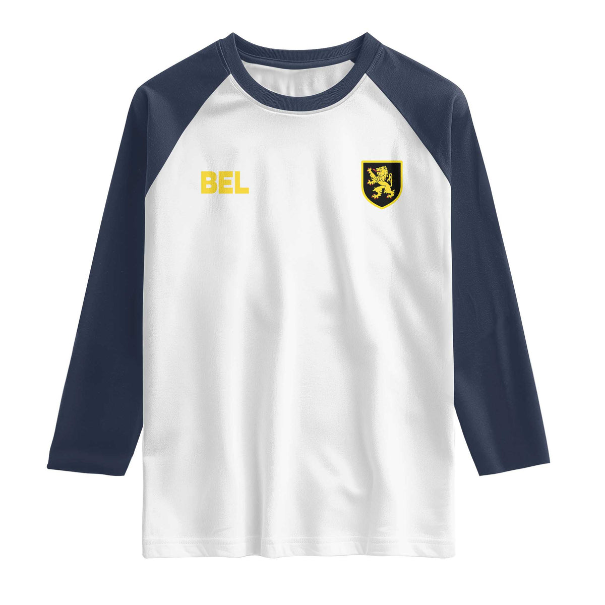 Vintage Belgium Raglan Shirt Belgian Football Pride Belgium Lion Crest Soccer Graphic TS10 White Navy Print Your Wear