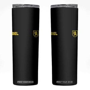 Vintage Belgium Skinny Tumbler Belgian Football Pride Belgium Lion Crest Soccer Graphic TS10 Black Print Your Wear