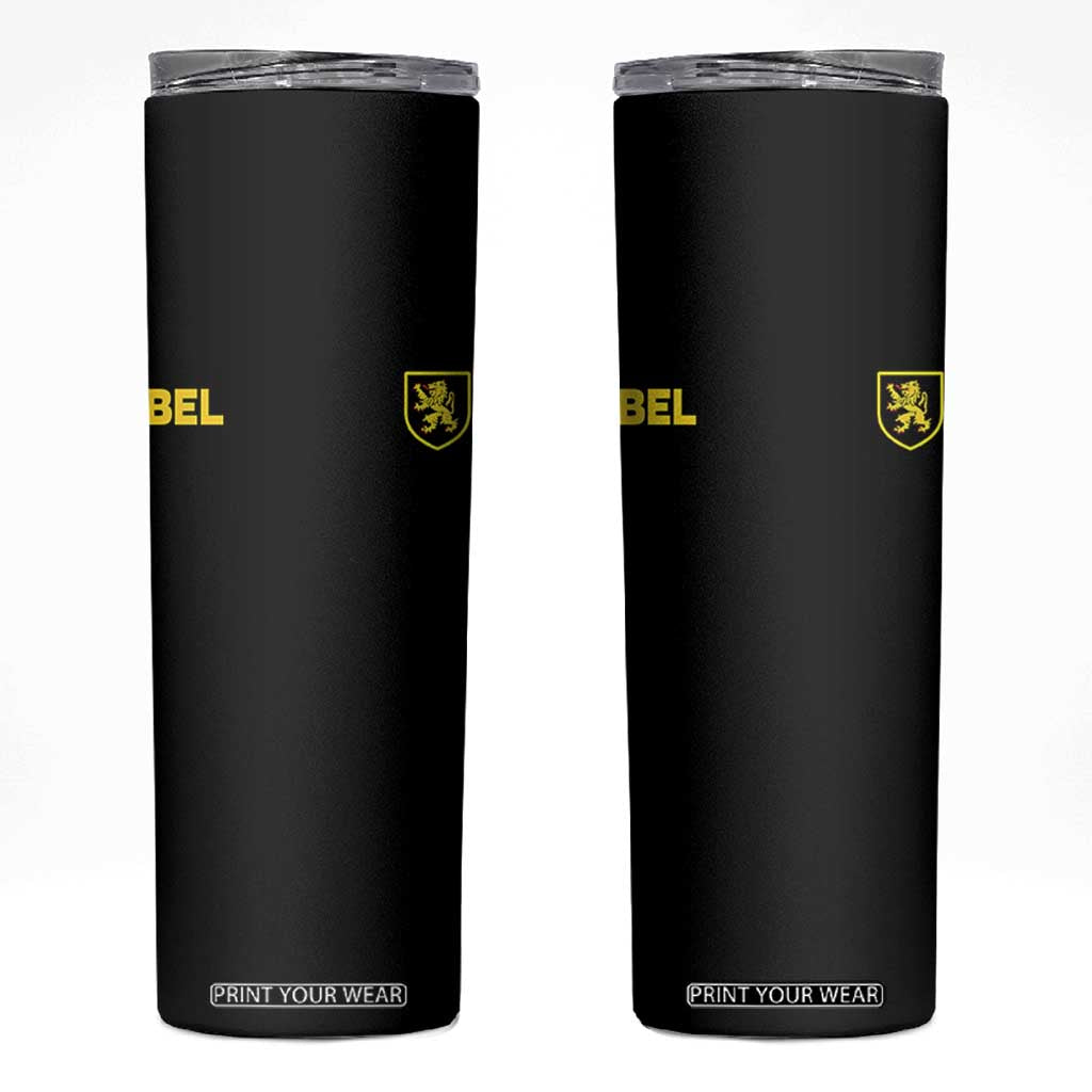 Vintage Belgium Skinny Tumbler Belgian Football Pride Belgium Lion Crest Soccer Graphic TS10 Black Print Your Wear