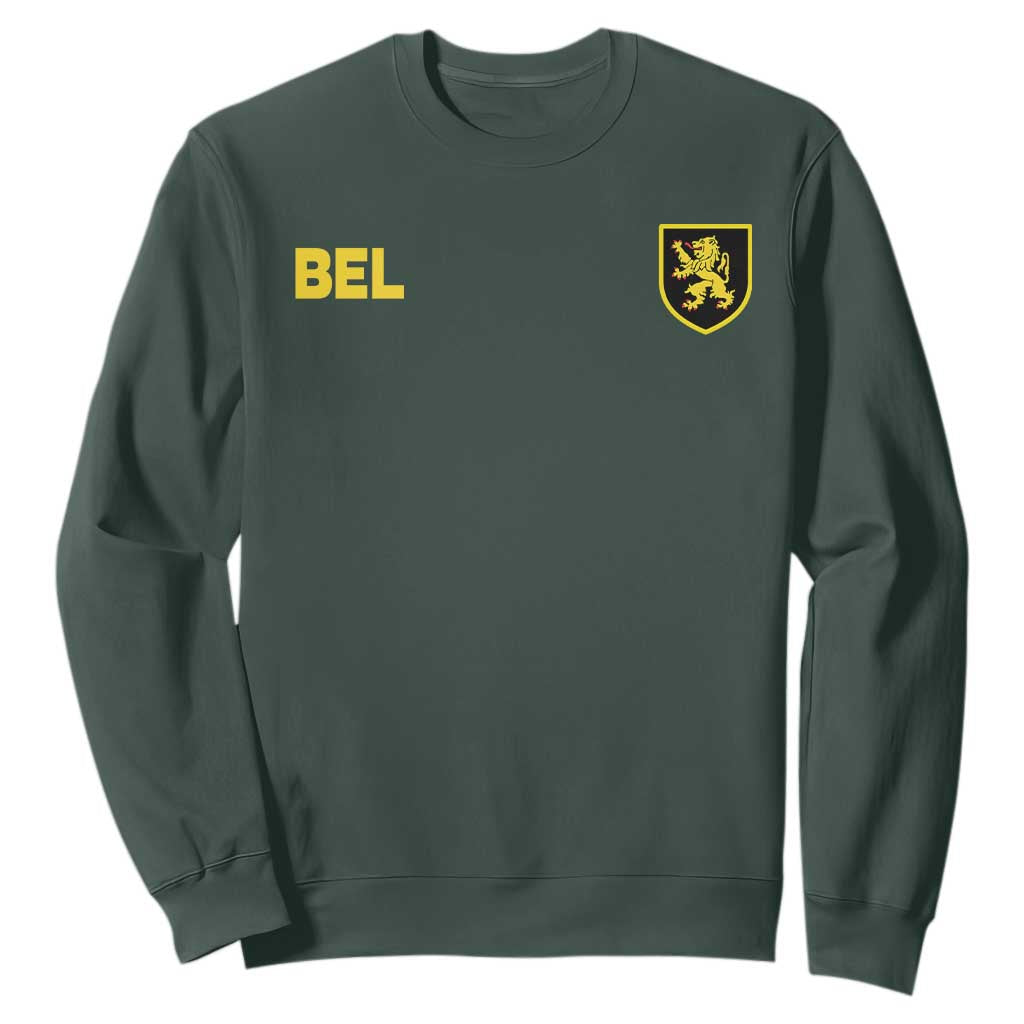 Vintage Belgium Sweatshirt Belgian Football Pride Belgium Lion Crest Soccer Graphic TS10 S Dark Forest Green Print Your Wear