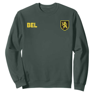 Vintage Belgium Sweatshirt Belgian Football Pride Belgium Lion Crest Soccer Graphic TS10 S Dark Forest Green Print Your Wear