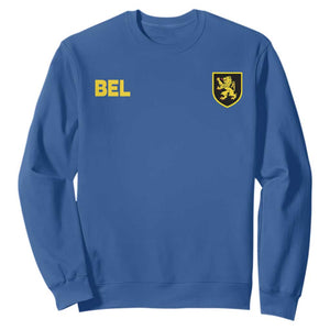 Vintage Belgium Sweatshirt Belgian Football Pride Belgium Lion Crest Soccer Graphic TS10 Royal Blue Print Your Wear
