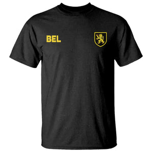 Vintage Belgium T Shirt Belgian Football Pride Belgium Lion Crest Soccer Graphic TS10 Black Print Your Wear