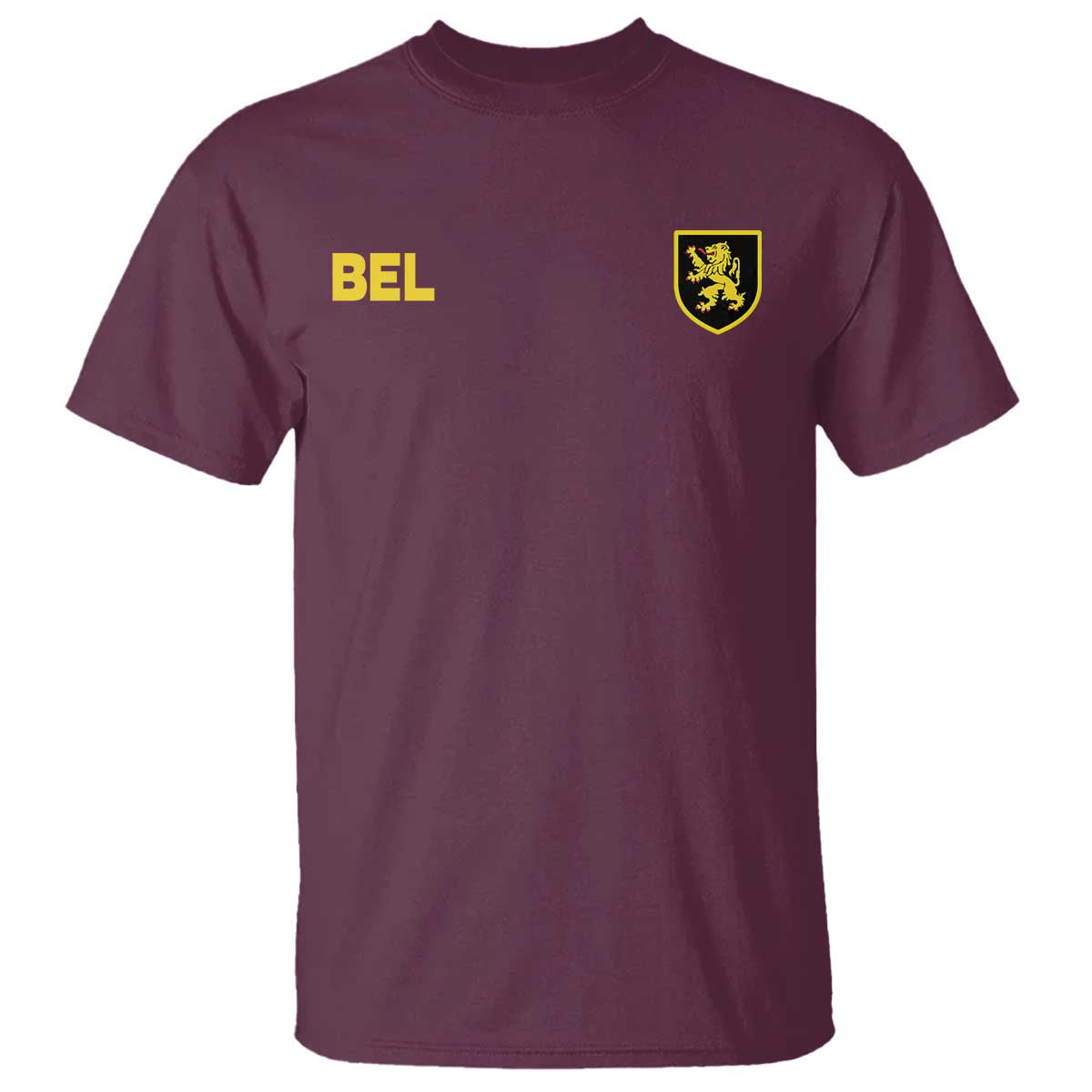 Vintage Belgium T Shirt Belgian Football Pride Belgium Lion Crest Soccer Graphic TS10 Maroon Print Your Wear