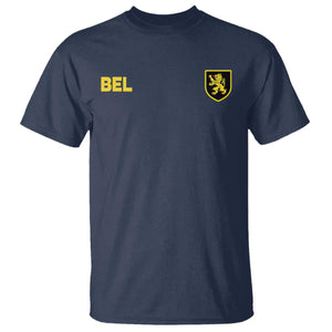 Vintage Belgium T Shirt Belgian Football Pride Belgium Lion Crest Soccer Graphic TS10 Navy Print Your Wear