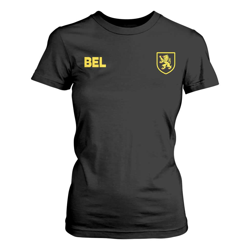 Vintage Belgium T Shirt For Women Belgian Football Pride Belgium Lion Crest Soccer Graphic TS10 Black Print Your Wear