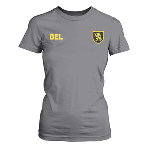 Vintage Belgium T Shirt For Women Belgian Football Pride Belgium Lion Crest Soccer Graphic TS10 Charcoal Print Your Wear