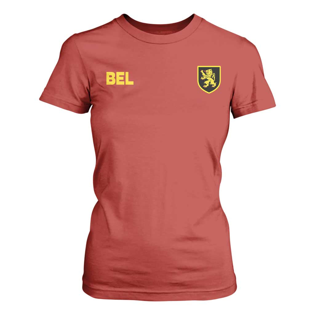 Vintage Belgium T Shirt For Women Belgian Football Pride Belgium Lion Crest Soccer Graphic TS10 Red Print Your Wear