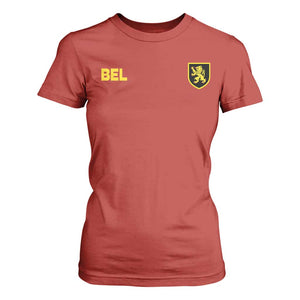 Vintage Belgium T Shirt For Women Belgian Football Pride Belgium Lion Crest Soccer Graphic TS10 Red Print Your Wear