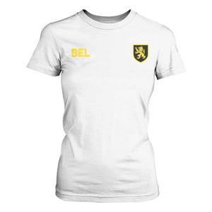 Vintage Belgium T Shirt For Women Belgian Football Pride Belgium Lion Crest Soccer Graphic TS10 White Print Your Wear