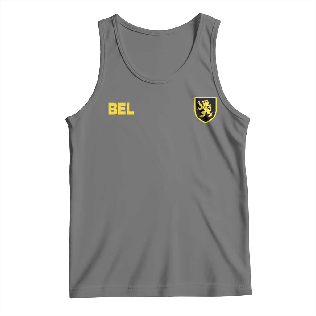 Vintage Belgium Tank Top Belgian Football Pride Belgium Lion Crest Soccer Graphic TS10 Black Heather Print Your Wear