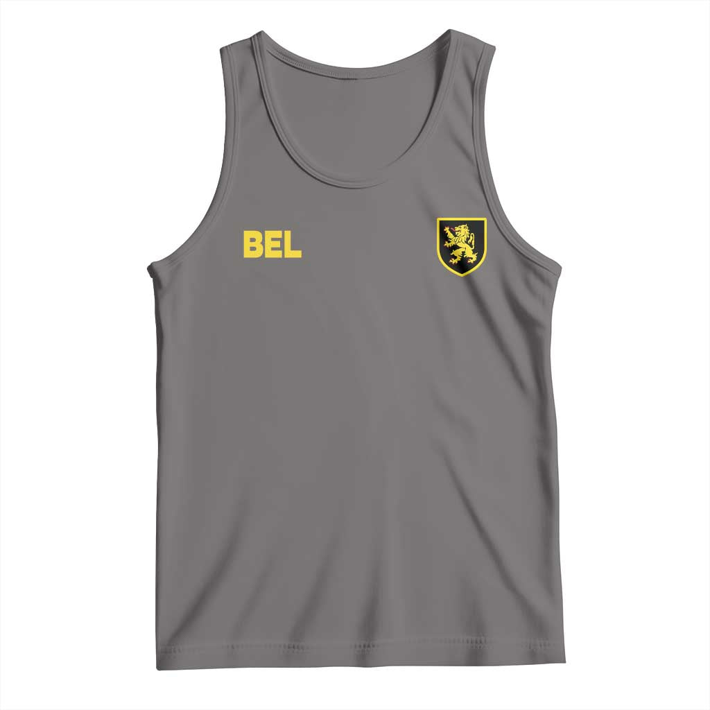 Vintage Belgium Tank Top Belgian Football Pride Belgium Lion Crest Soccer Graphic TS10 Deep Heather Print Your Wear