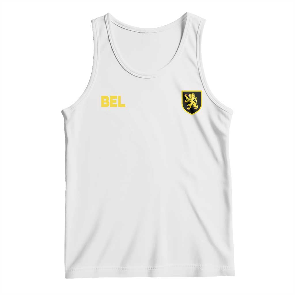 Vintage Belgium Tank Top Belgian Football Pride Belgium Lion Crest Soccer Graphic TS10 White Print Your Wear
