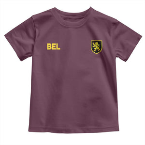 Vintage Belgium Toddler T Shirt Belgian Football Pride Belgium Lion Crest Soccer Graphic TS10 Maroon Print Your Wear