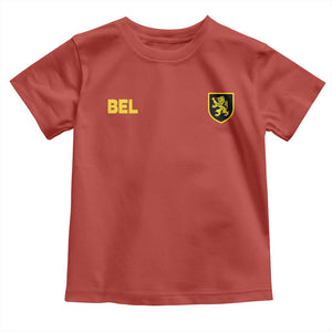 Vintage Belgium Toddler T Shirt Belgian Football Pride Belgium Lion Crest Soccer Graphic TS10 Red Print Your Wear