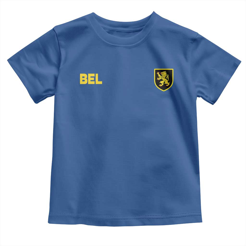 Vintage Belgium Toddler T Shirt Belgian Football Pride Belgium Lion Crest Soccer Graphic TS10 Royal Blue Print Your Wear