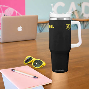 Vintage Belgium Tumbler With Handle Belgian Football Pride Belgium Lion Crest Soccer Graphic TS10 Print Your Wear