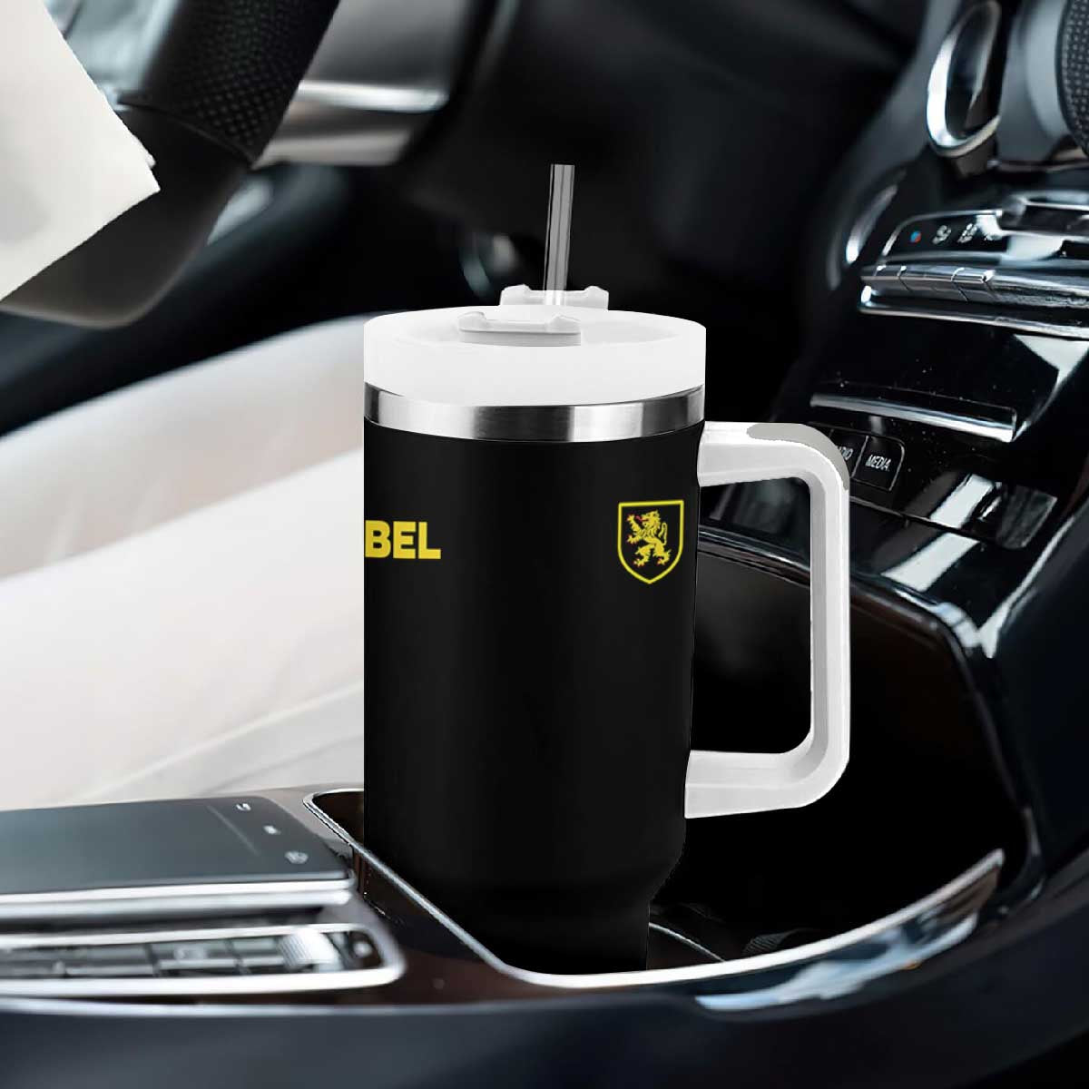 Vintage Belgium Tumbler With Handle Belgian Football Pride Belgium Lion Crest Soccer Graphic TS10 Print Your Wear