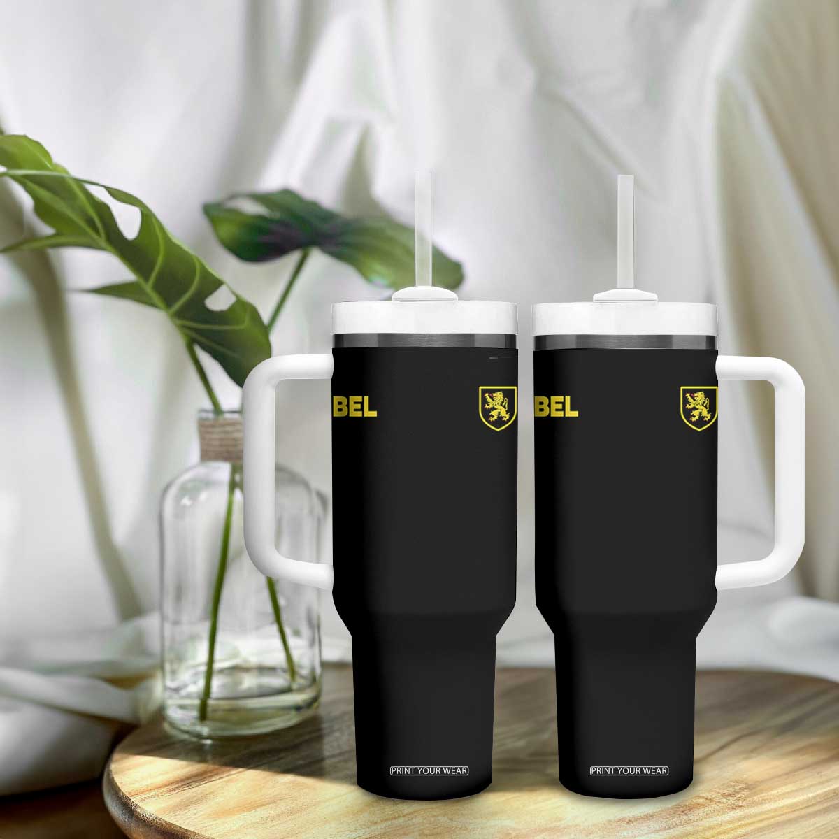 Vintage Belgium Tumbler With Handle Belgian Football Pride Belgium Lion Crest Soccer Graphic TS10 Print Your Wear