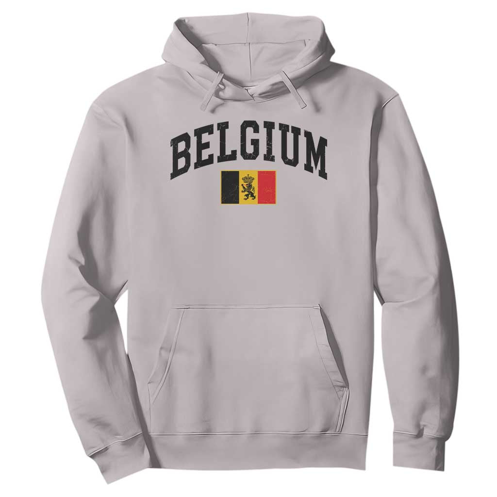 Vintage Belgium Hoodie Lion Royal Flag Graphic Belgian Soccer Football Pride Gift for Fans TS10 Ice Gray Print Your Wear