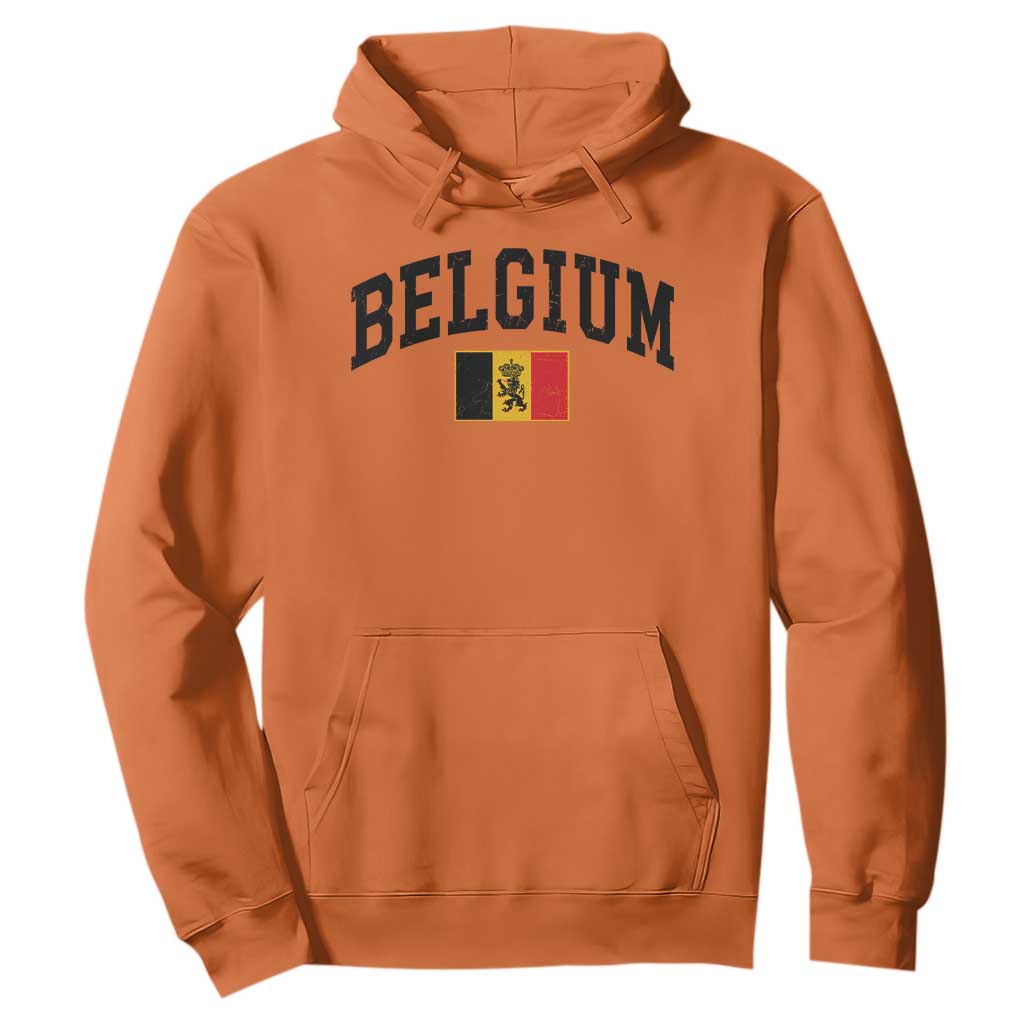 Vintage Belgium Hoodie Lion Royal Flag Graphic Belgian Soccer Football Pride Gift for Fans TS10 Orange Print Your Wear