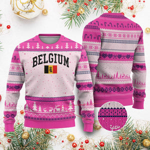 Vintage Belgium Ugly Christmas Sweater Lion Royal Flag Graphic Belgian Soccer Football Pride Gift for Fans TS10 Print Your Wear