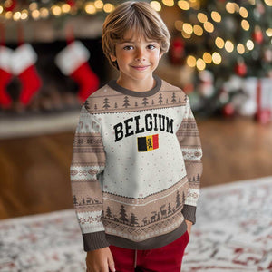Vintage Belgium Ugly Christmas Sweater Lion Royal Flag Graphic Belgian Soccer Football Pride Gift for Fans TS10 Print Your Wear