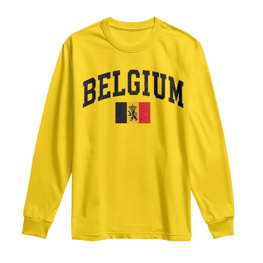 Vintage Belgium Long Sleeve Shirt Lion Royal Flag Graphic Belgian Soccer Football Pride Gift for Fans TS10 Daisy Print Your Wear