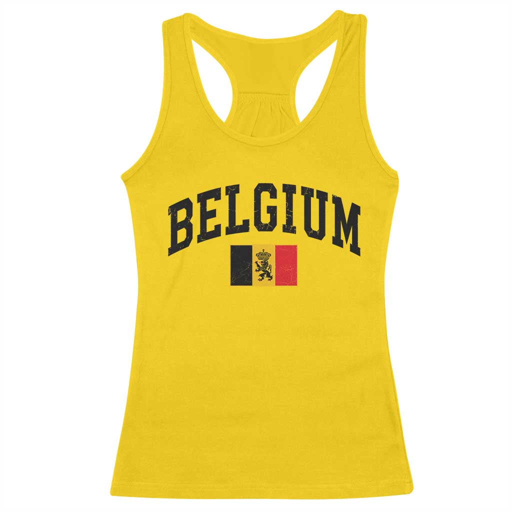 Vintage Belgium Racerback Tank Top Lion Royal Flag Graphic Belgian Soccer Football Pride Gift for Fans TS10 Daisy Print Your Wear