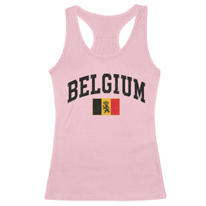 Vintage Belgium Racerback Tank Top Lion Royal Flag Graphic Belgian Soccer Football Pride Gift for Fans TS10 Light Pink Print Your Wear