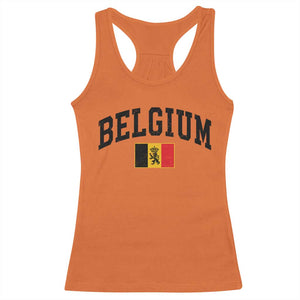 Vintage Belgium Racerback Tank Top Lion Royal Flag Graphic Belgian Soccer Football Pride Gift for Fans TS10 Orange Print Your Wear