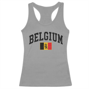 Vintage Belgium Racerback Tank Top Lion Royal Flag Graphic Belgian Soccer Football Pride Gift for Fans TS10 Sport Gray Print Your Wear