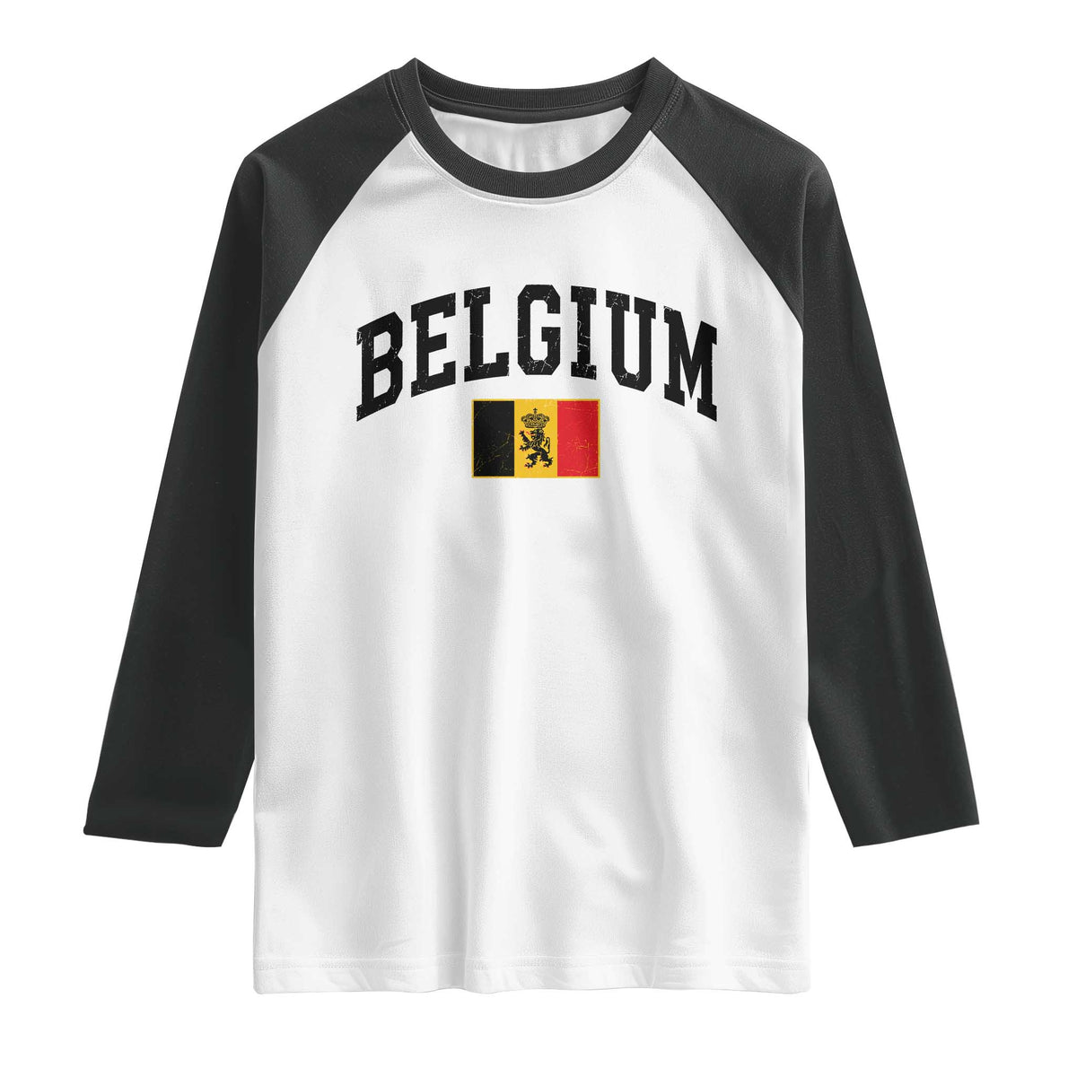 Vintage Belgium Raglan Shirt Lion Royal Flag Graphic Belgian Soccer Football Pride Gift for Fans TS10 White Black Print Your Wear
