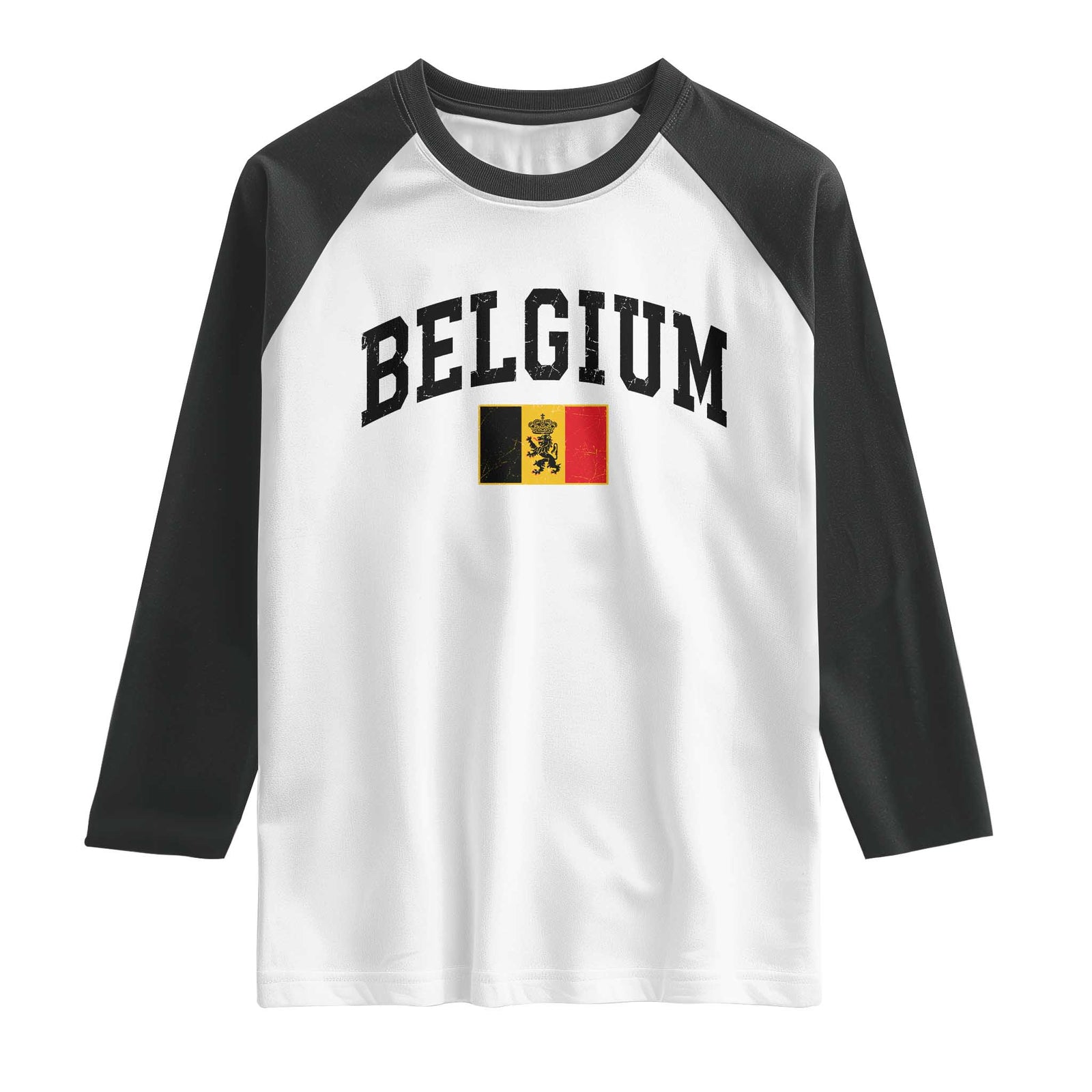 Vintage Belgium Raglan Shirt Lion Royal Flag Graphic Belgian Soccer Football Pride Gift for Fans TS10 White Black Print Your Wear