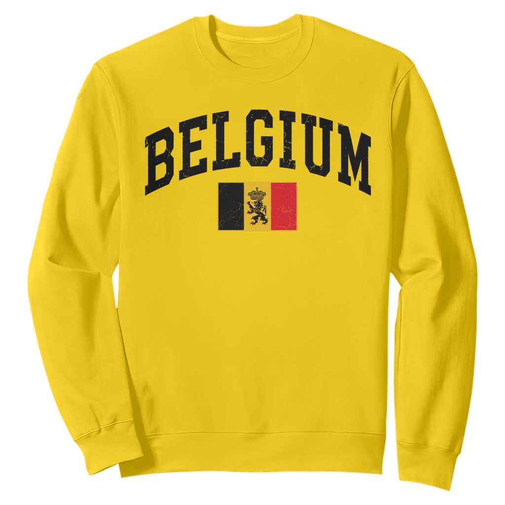 Vintage Belgium Sweatshirt Lion Royal Flag Graphic Belgian Soccer Football Pride Gift for Fans TS10 Daisy Print Your Wear