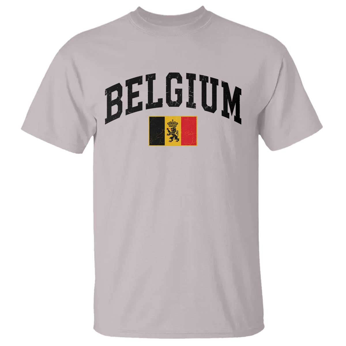 Vintage Belgium T Shirt Lion Royal Flag Graphic Belgian Soccer Football Pride Gift for Fans TS10 Ice Gray Print Your Wear