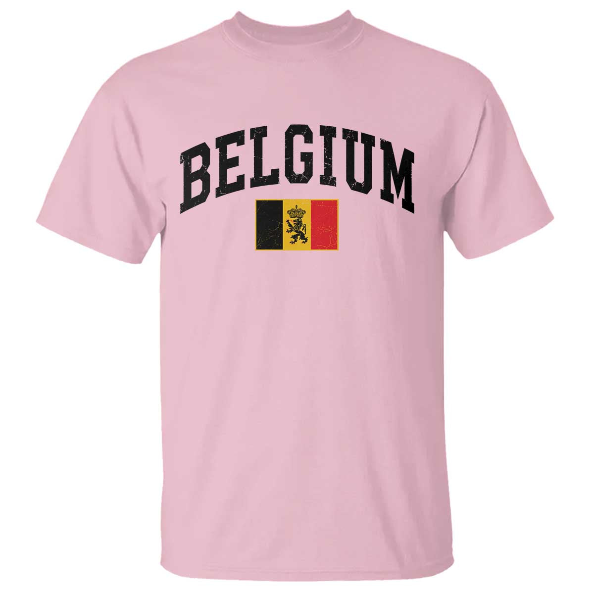 Vintage Belgium T Shirt Lion Royal Flag Graphic Belgian Soccer Football Pride Gift for Fans TS10 Light Pink Print Your Wear