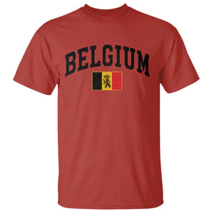 Vintage Belgium T Shirt Lion Royal Flag Graphic Belgian Soccer Football Pride Gift for Fans TS10 Red Print Your Wear