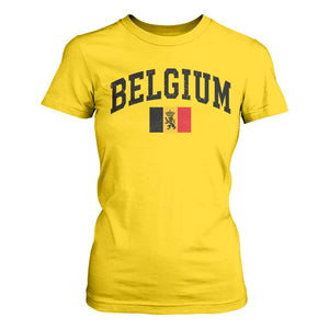 Vintage Belgium T Shirt For Women Lion Royal Flag Graphic Belgian Soccer Football Pride Gift for Fans TS10 Daisy Print Your Wear