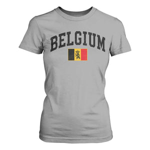 Vintage Belgium T Shirt For Women Lion Royal Flag Graphic Belgian Soccer Football Pride Gift for Fans TS10 Sport Gray Print Your Wear