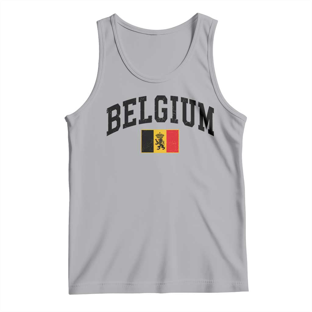 Vintage Belgium Tank Top Lion Royal Flag Graphic Belgian Soccer Football Pride Gift for Fans TS10 Athletic Heather Print Your Wear